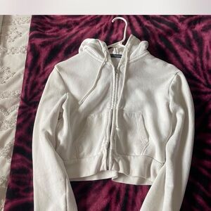 Brandy Melville Cream Hoodie Jacket